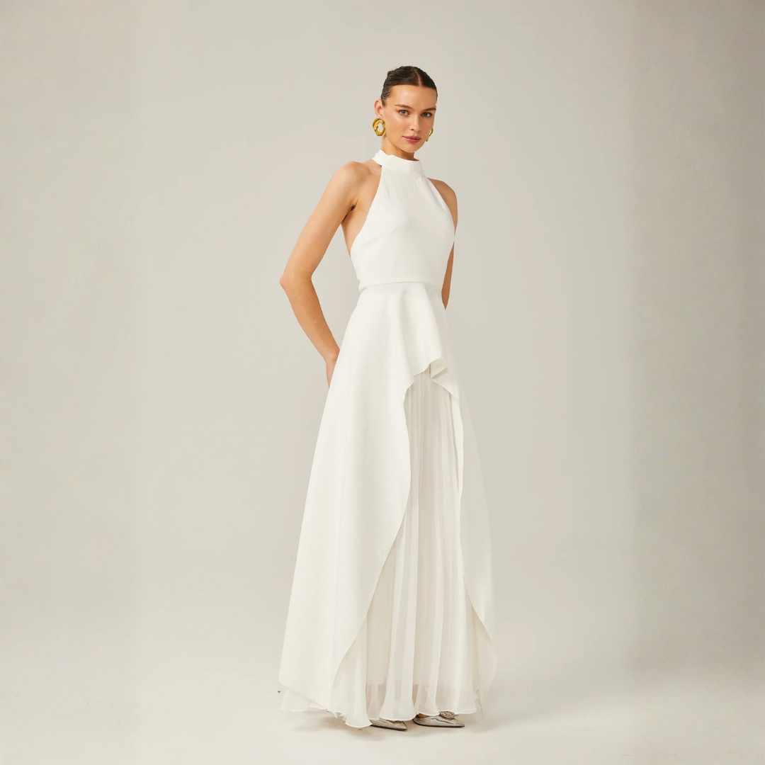 Inés | Vestido Largo Halter Capas