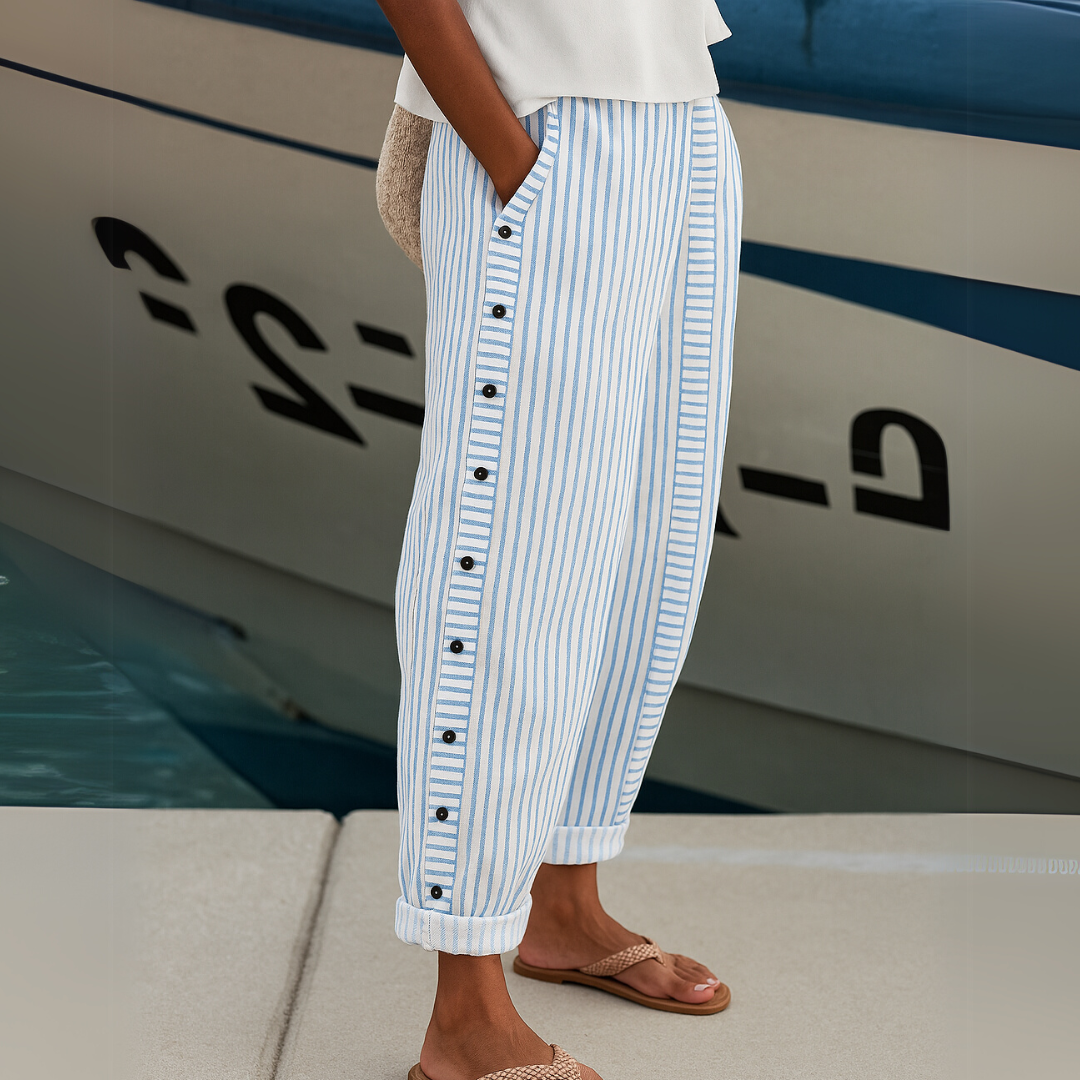 Caitlin | Pantalón a Rayas con Botones