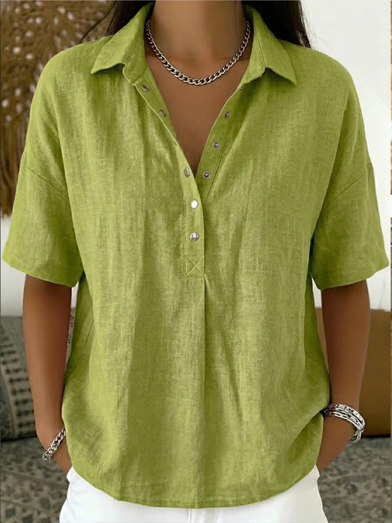 Lucia |  Blusa con Cuello y Detalle de Botones