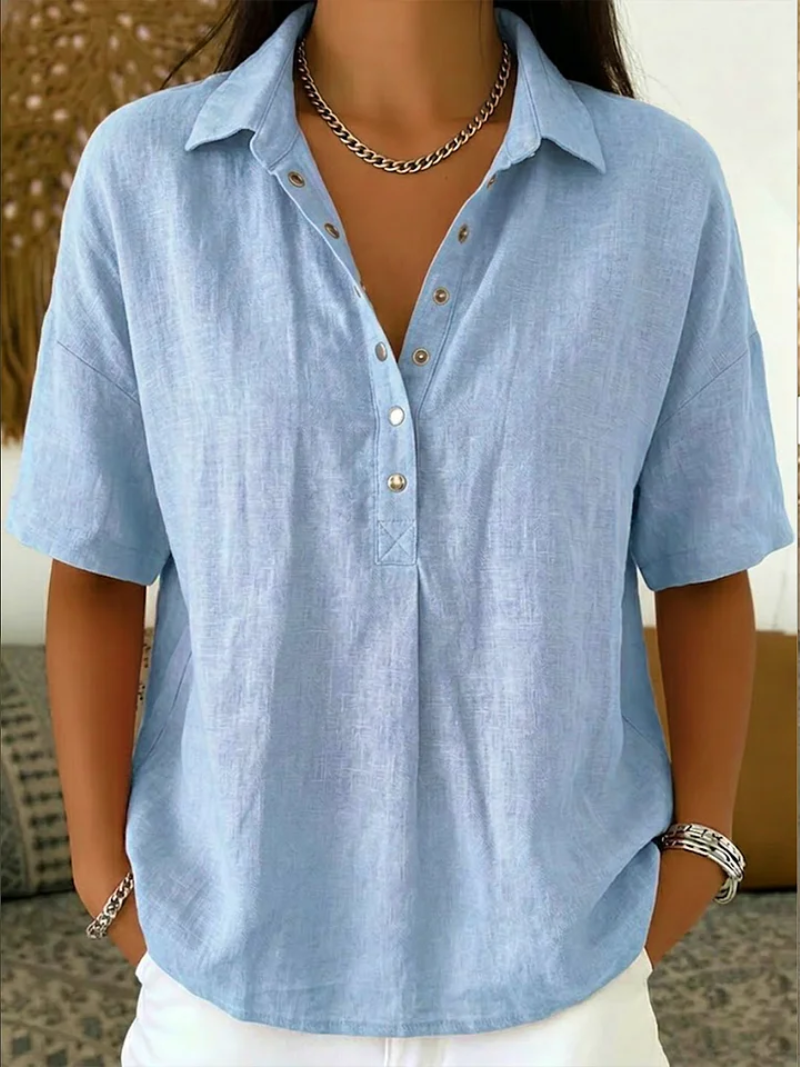 Lucia |  Blusa con Cuello y Detalle de Botones