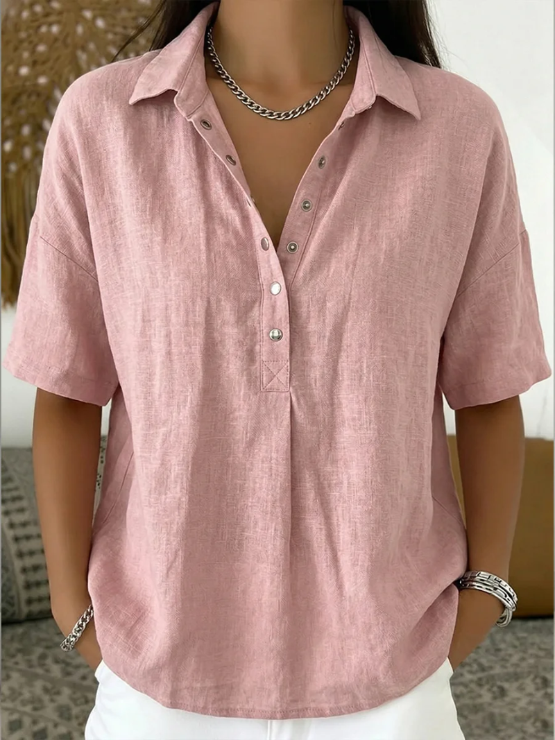 Lucia |  Blusa con Cuello y Detalle de Botones