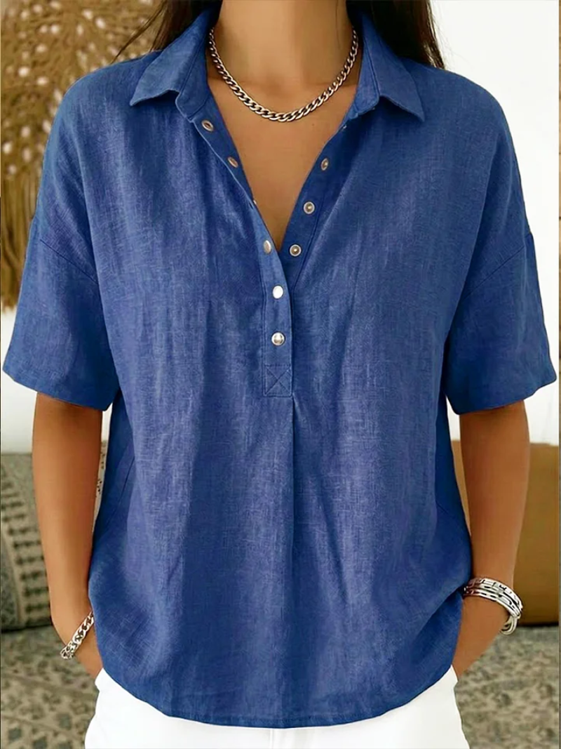 Lucia |  Blusa con Cuello y Detalle de Botones