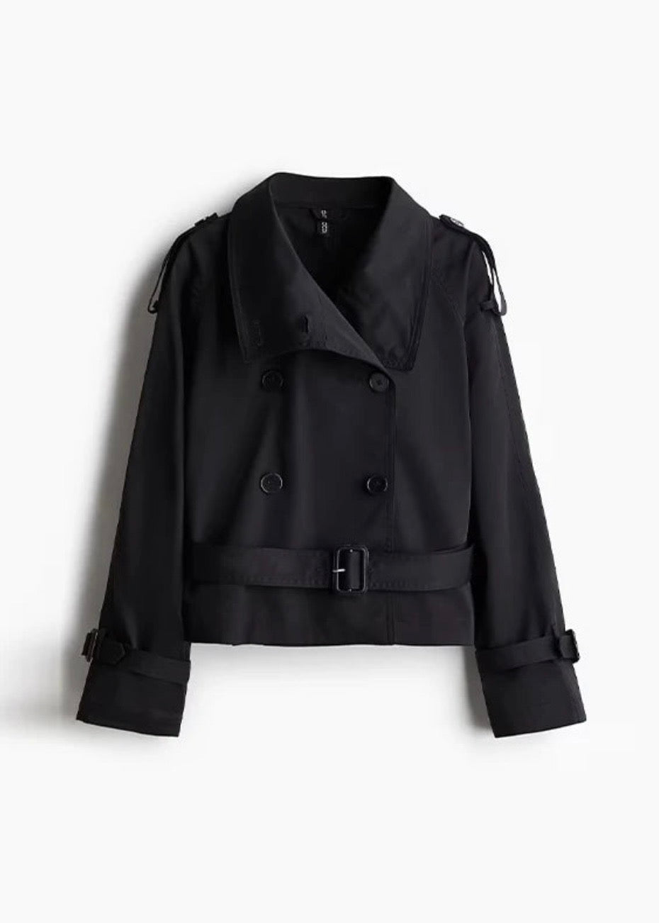 Gabardina con Cuello Alto y Cinturón | Isabelle