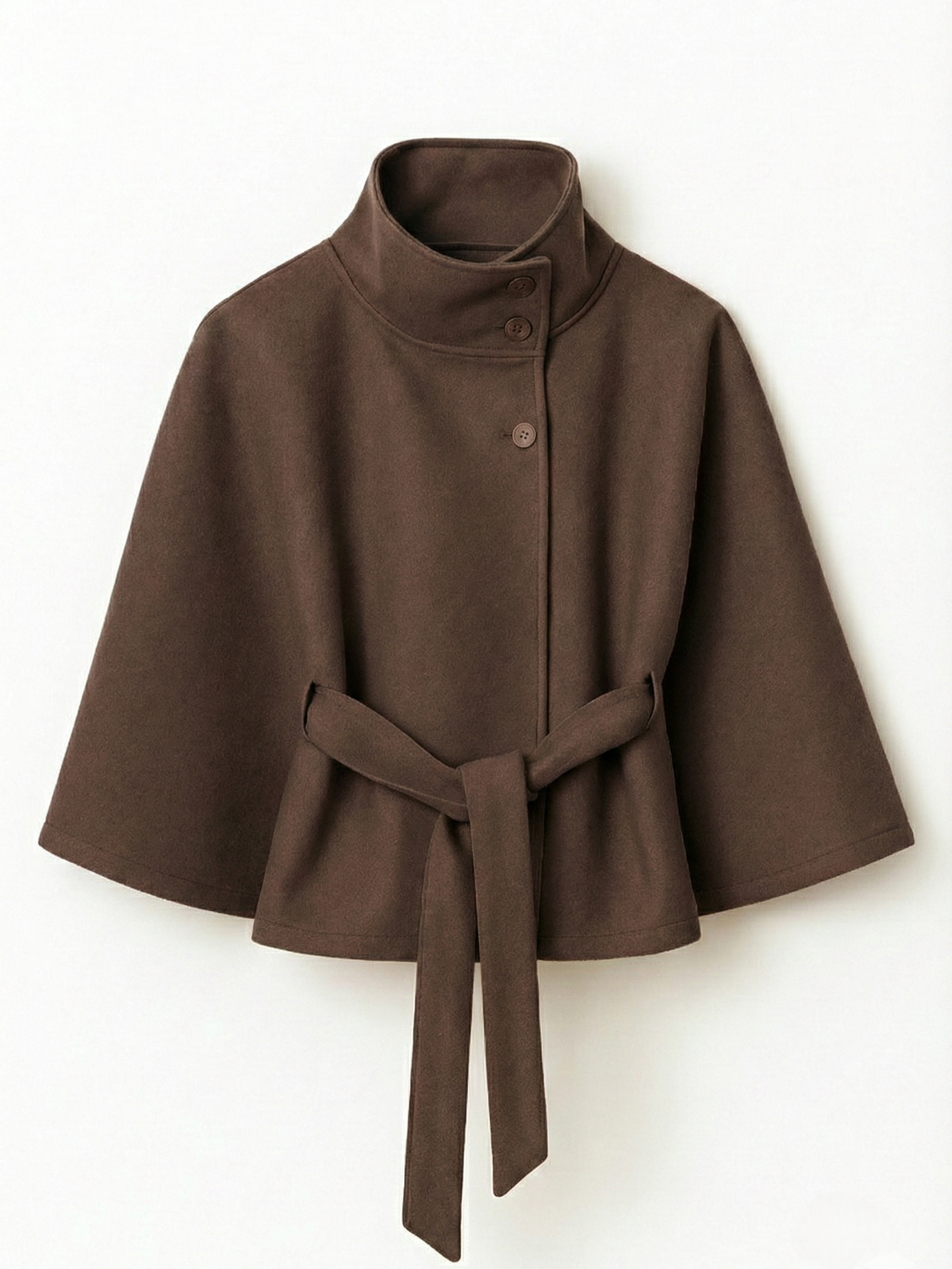 Chloe | Capa Chaqueta con Cuello Alto y Cinturón