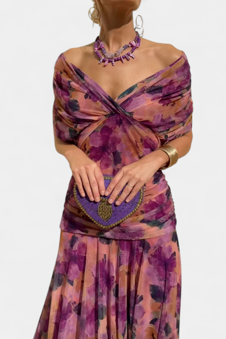 Vivian | Vestido Largo Floral Escote en V