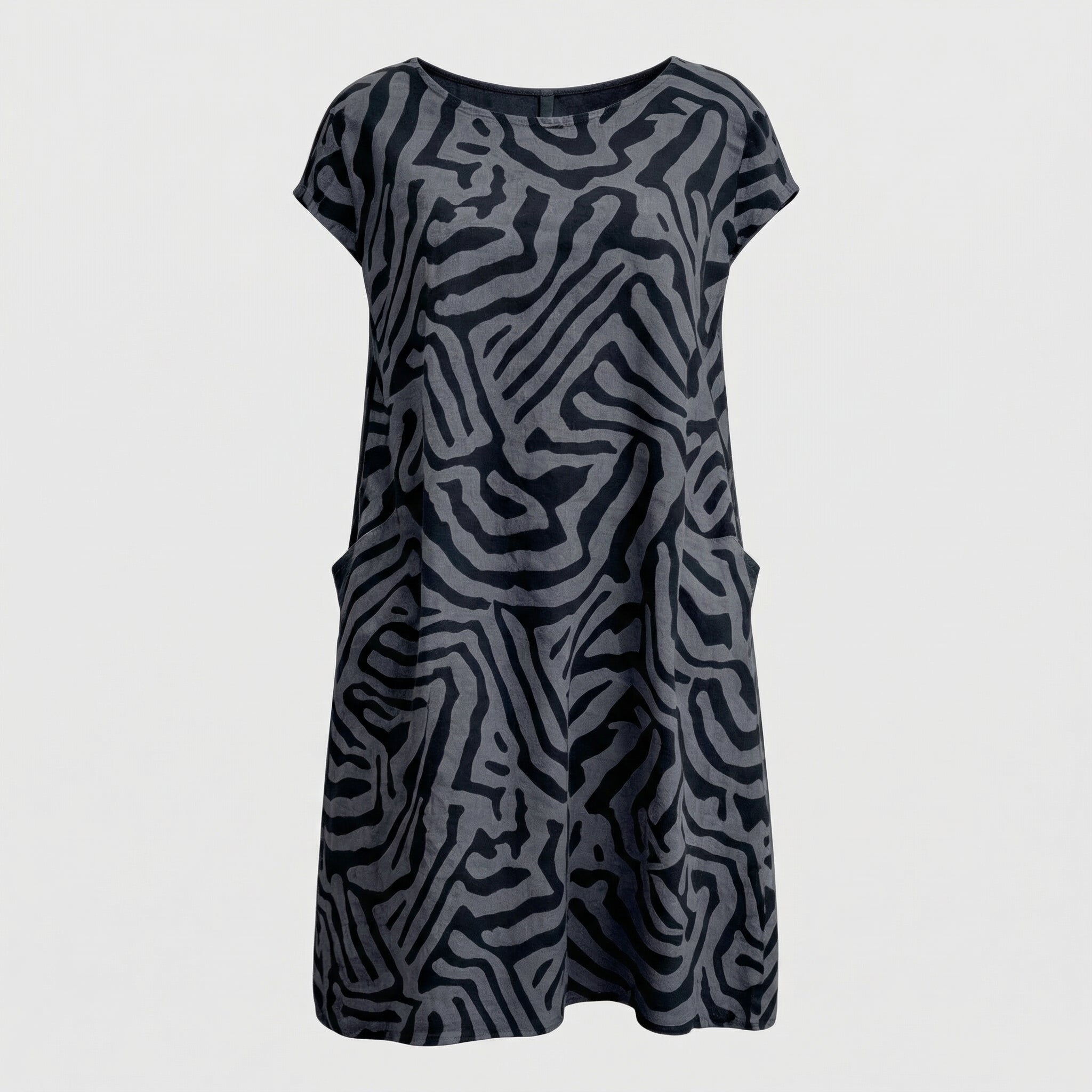 Nelia - Vestido con cuello redondo estampado
