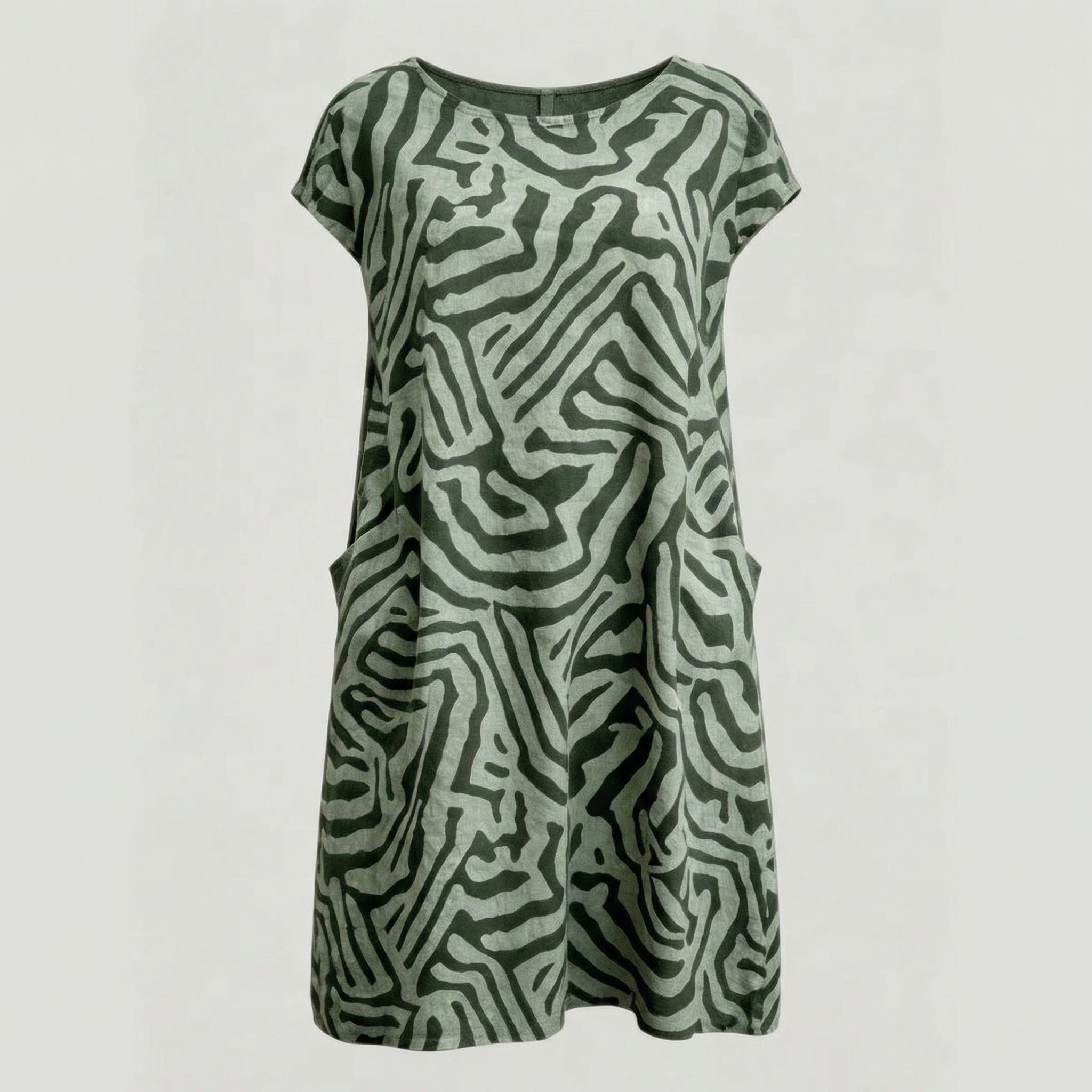 Nelia - Vestido con cuello redondo estampado