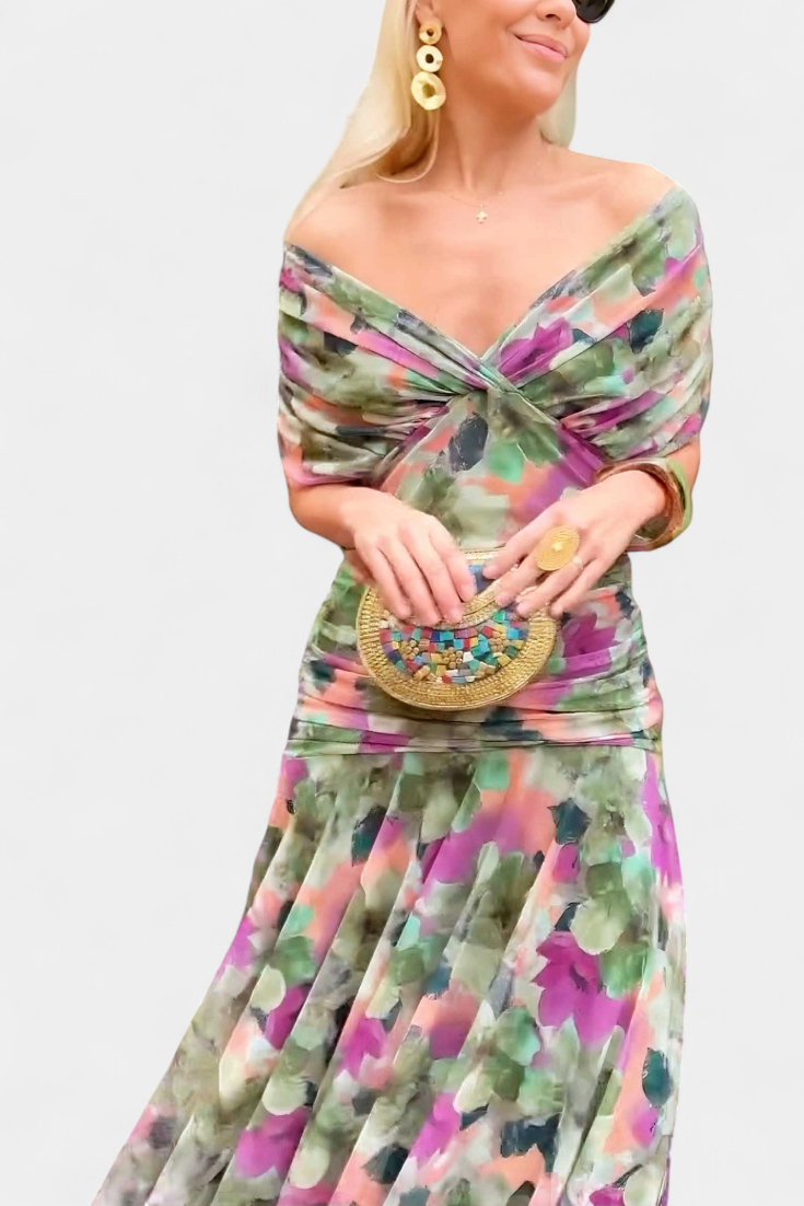 Vivian | Vestido Largo Floral Escote en V