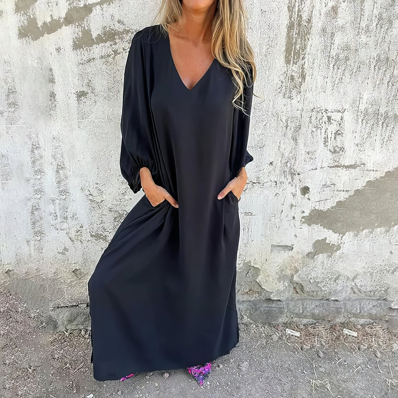 Lisara| Vestido Boho Largo con Bolsillos
