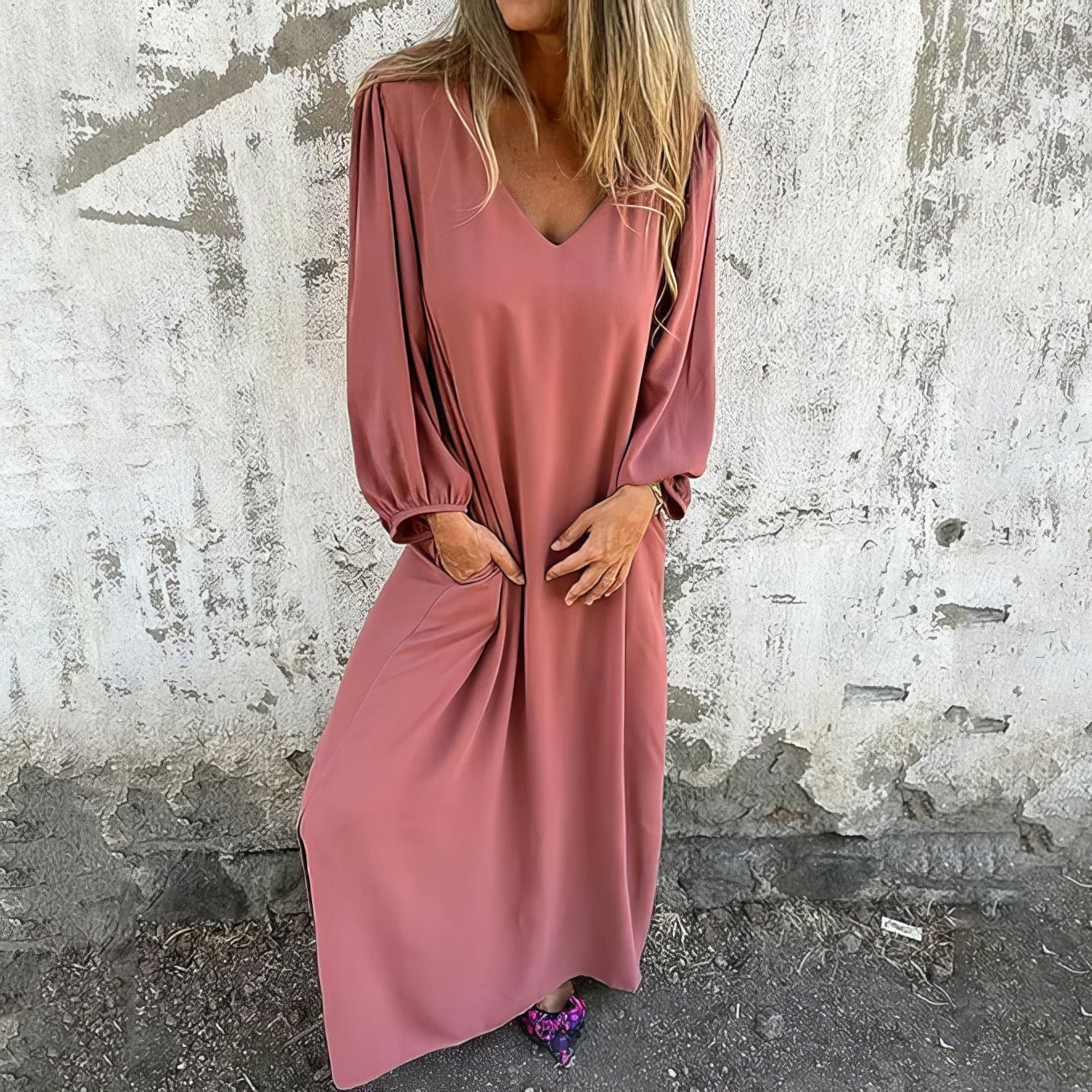 Lisara| Vestido Boho Largo con Bolsillos